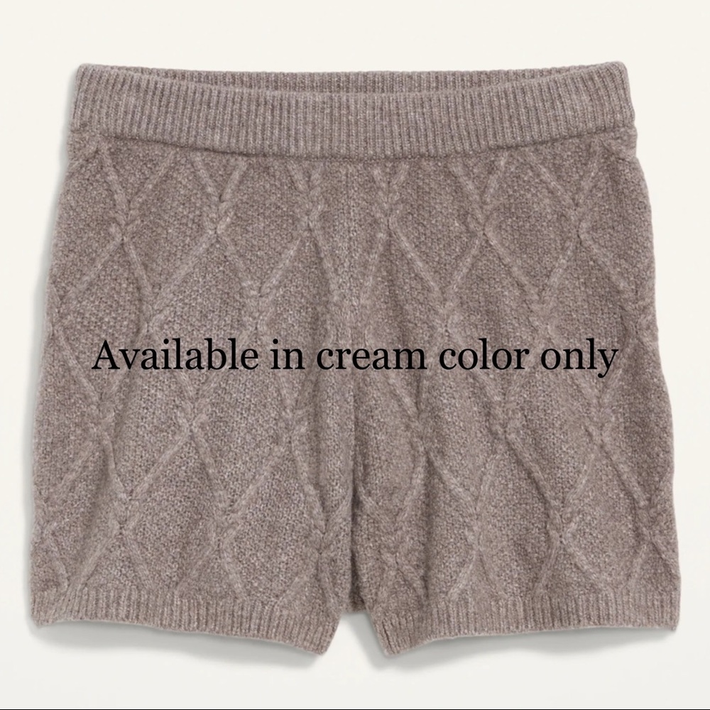 NWT Old Navy High Waisted Cable Knit Diamond Stitch Shorts - Picture 4 of 14